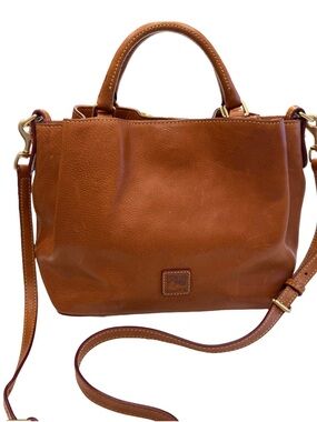 Dooney & Bourke Florentine Brenna Satchel / Shoulder Bag Tan Leather Snap Close